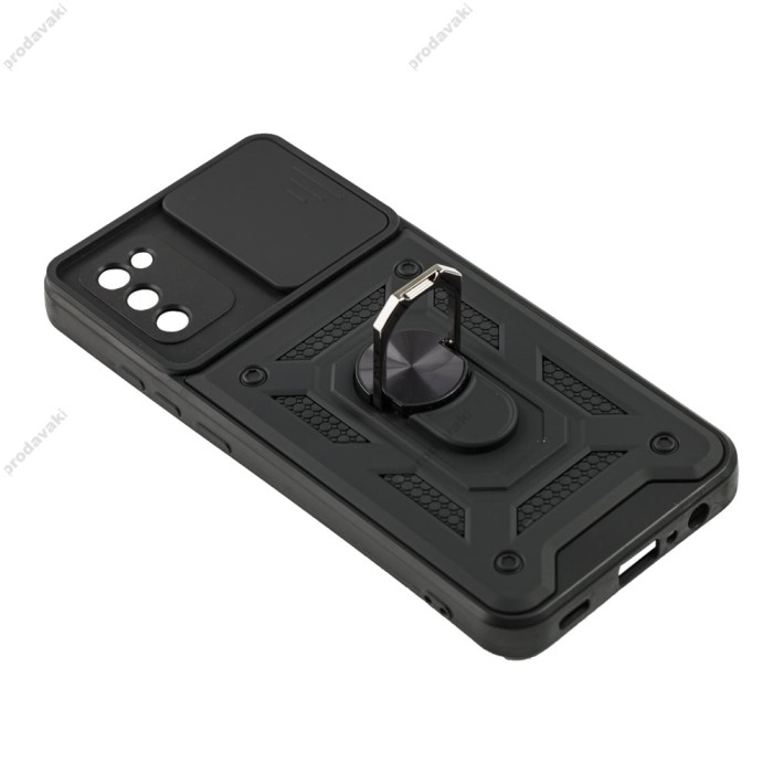Чохол для Samsung Galaxy A02s (A025) Serge Ring Armor ударостійкий чорний