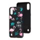 Чохол для Samsung Galaxy A01 (A015) Wave Fancy flamingo / black
