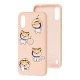 Чохол для Samsung Galaxy A01 (A015) Wave Fancy laika spaceman / pink sand