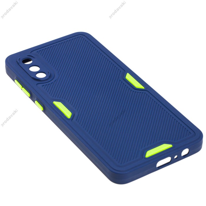 Чохол Samsung Galaxy A02 (A022) Ribbed camera синій