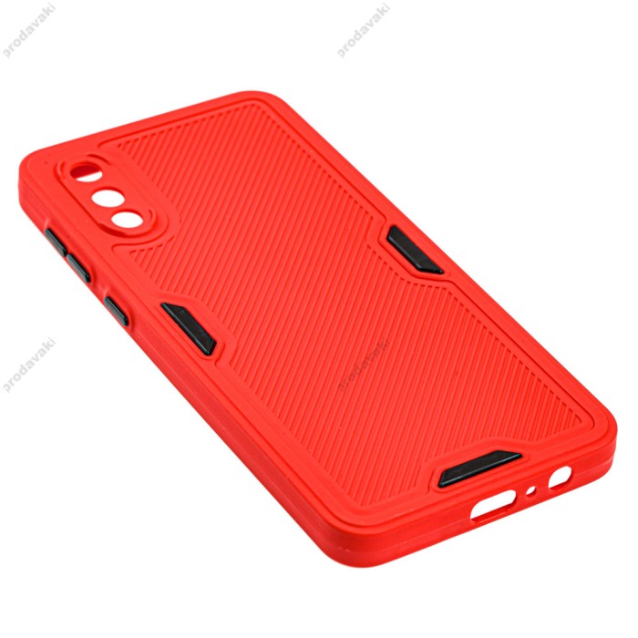 Чохол Samsung Galaxy A02 (A022) Ribbed camera червоний