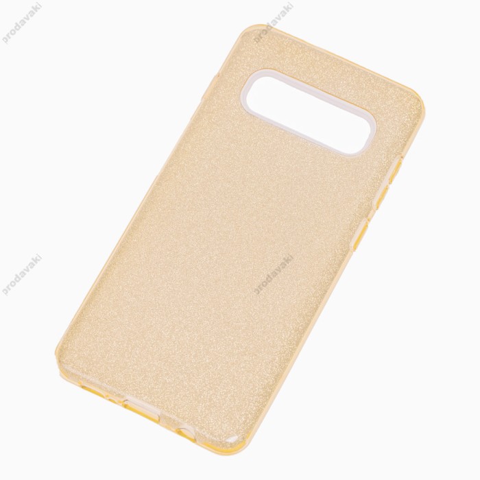 Чохол Samsung Galaxy S10+ (G975) Shining Glitter з блискітками золотистий