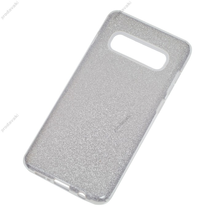 Чохол для Samsung Galaxy S10+ (G975) Shining Glitter з блискітками сріблястий