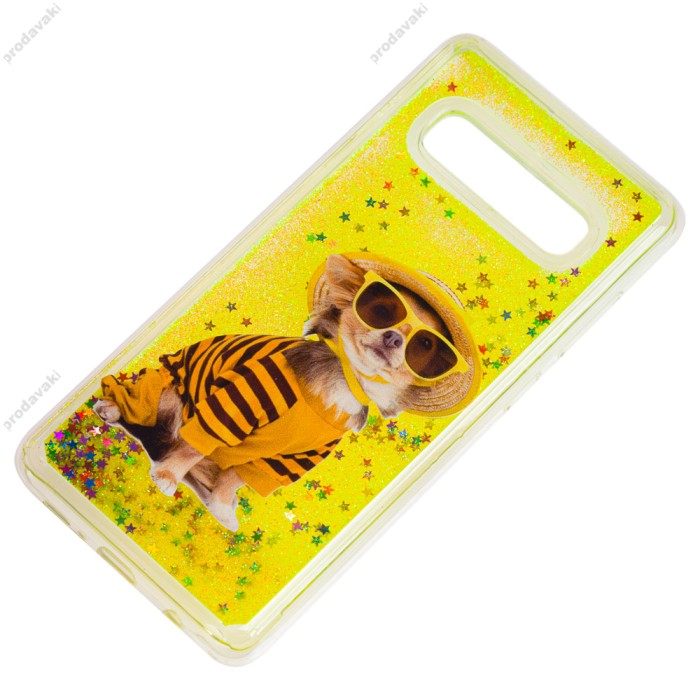 Чохол для Samsung Galaxy S10 (G973) Блискучі вода "собака"