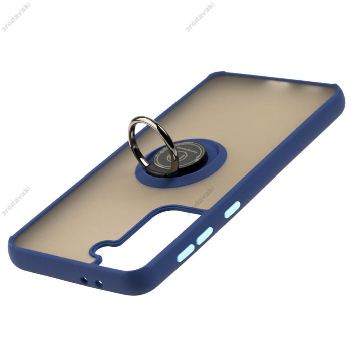 Чохол Samsung Galaxy S21+ (G996) LikGus Edging Ring синій