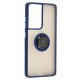 Чохол Samsung Galaxy S21 Ultra (G998) LikGus Edging Ring синій