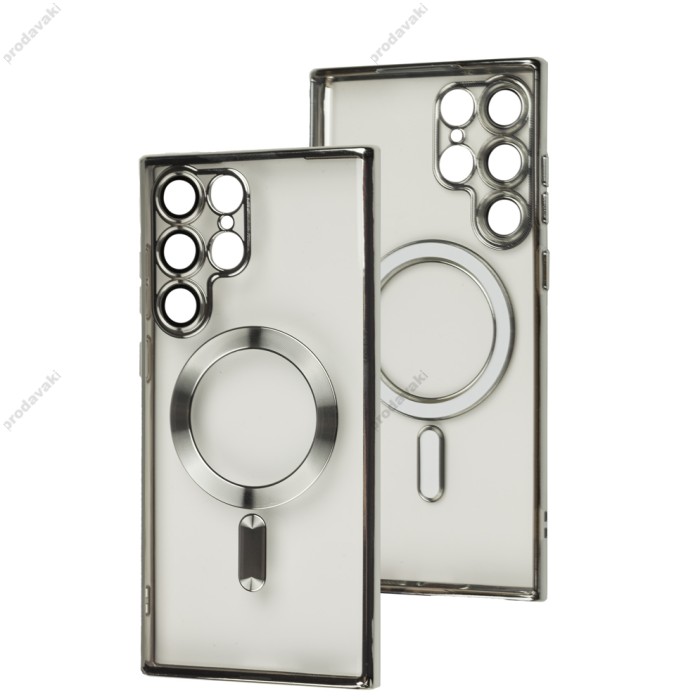 Чохол для Samsung Galaxy S22 Ultra (S908) WAVE Metal Color MagSafe silver