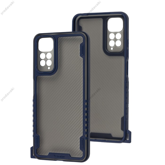 Чохол для Samsung Galaxy S22 Carbon strap blue