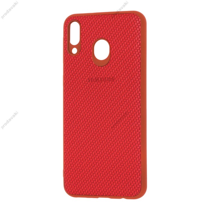 Чохол Samsung Galaxy M20 (M205) Carbon червоний
