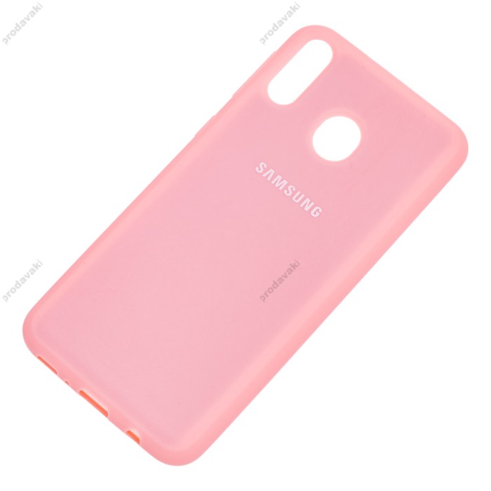 Чохол Samsung Galaxy M20 (M205) Silicone cover рожевий