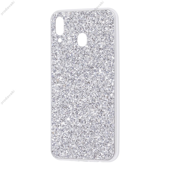 Чохол для Samsung Galaxy M20 (M205) Shining sparkles з блискітками сріблястий