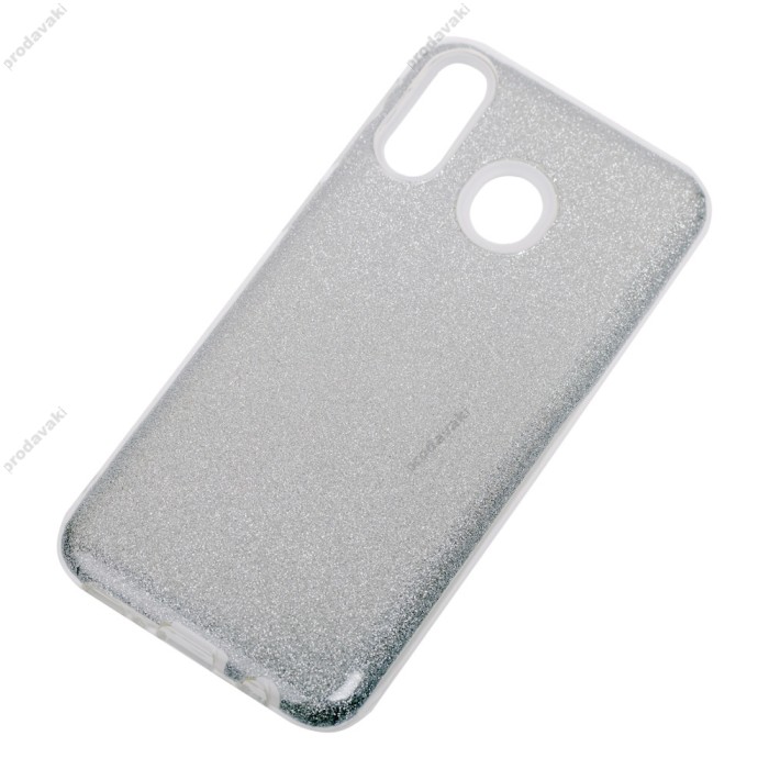 Чохол для Samsung Galaxy M20 (M205) Shining Glitter з блискітками сріблястий