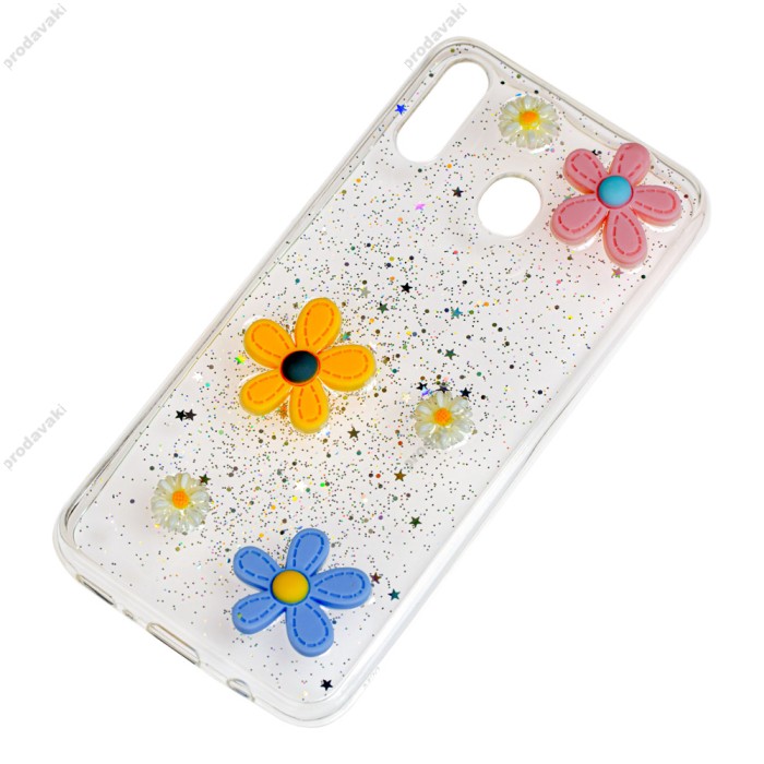 Чохол для Samsung Galaxy M20 (M205) 3D confetti "ромашка"