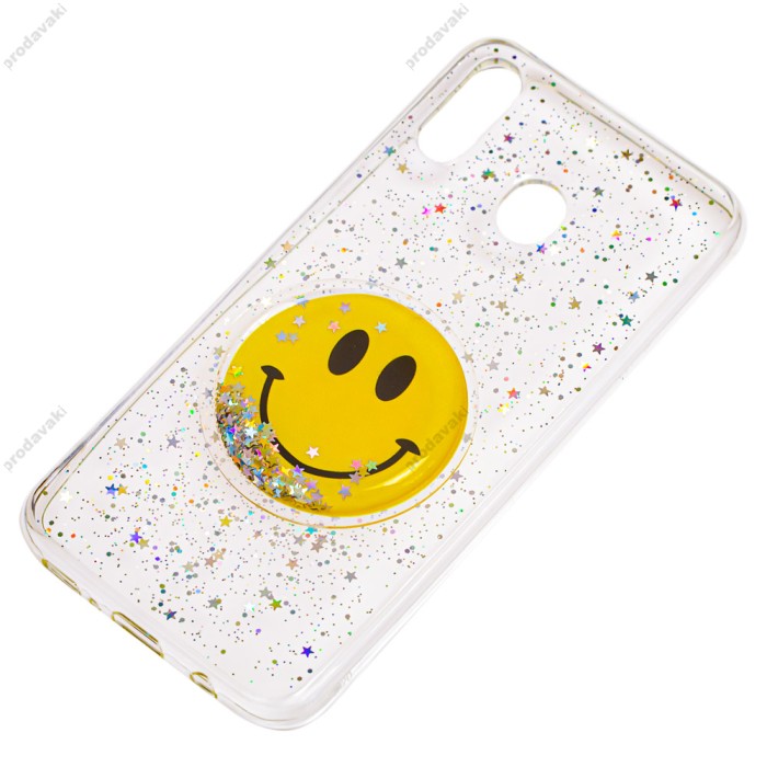 Чохол для Samsung Galaxy M20 (M205) рідкі блискітки іграшка "Smile"