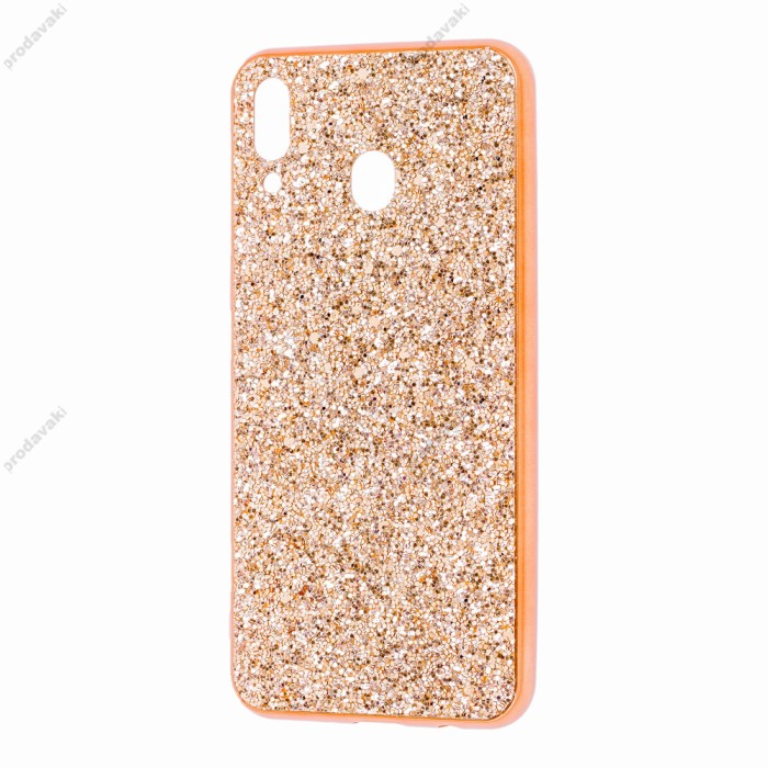Чохол для Samsung Galaxy M20 (M205) Shining sparkles з блискітками рожево-золотистий