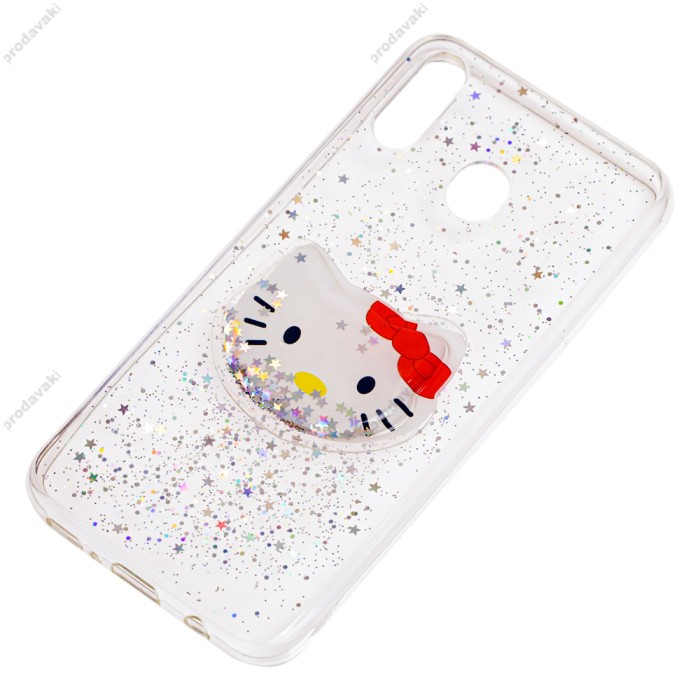 Чохол для Samsung Galaxy M20 (M205) рідкі блискітки іграшка "Kitty"