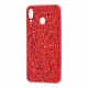 Чохол для Samsung Galaxy M20 (M205) Shining sparkles з блискітками червоний