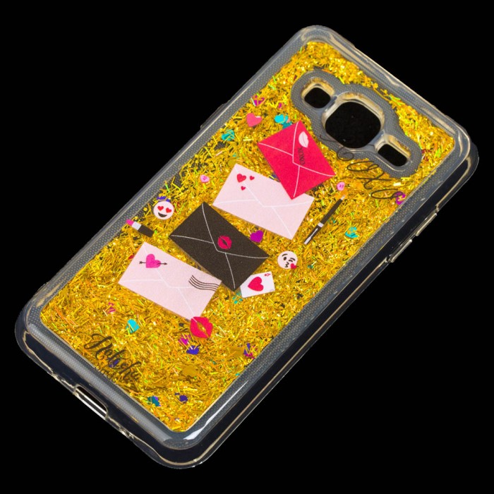 Чохол для Samsung Galaxy J3 2016 (J320) Блискучі вода Fashion золотистий "Хохо"