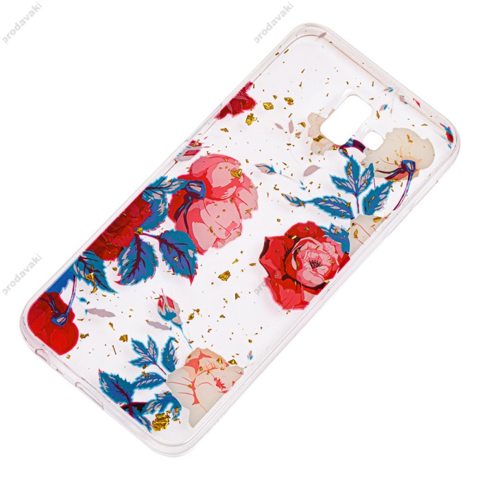 Чохол для Samsung Galaxy J6+ 2018 (J610) Flowers Confetti "троянда"