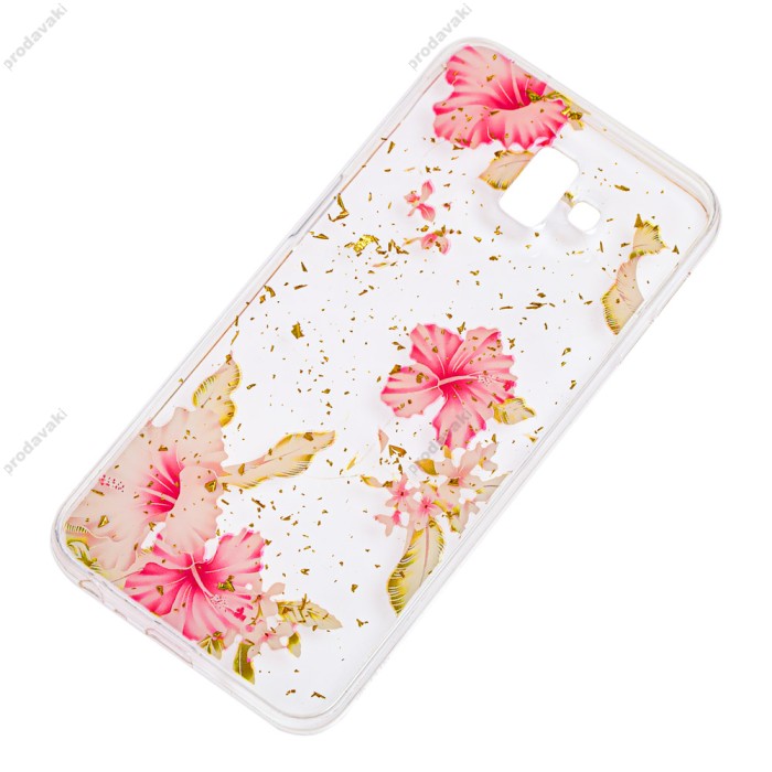 Чохол для Samsung Galaxy J6+ 2018 (J610) Flowers Confetti "китайська троянда"