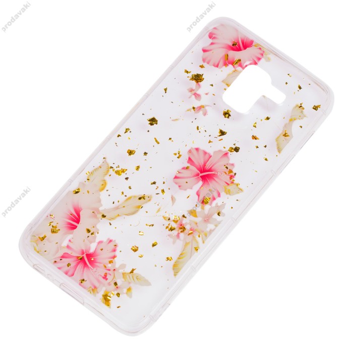 Чохол для Samsung Galaxy J6 2018 (J600) Flowers Confetti "китайська троянда"