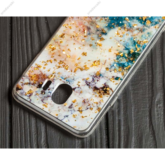 Чохол для Samsung Galaxy J4 2018 (J400) мармур з цукерки синій