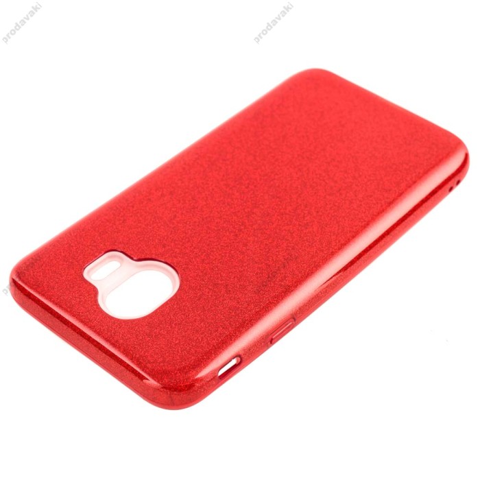 Чохол для Samsung Galaxy J4 2018 (J400) Shining Glitter з блискітками червоний