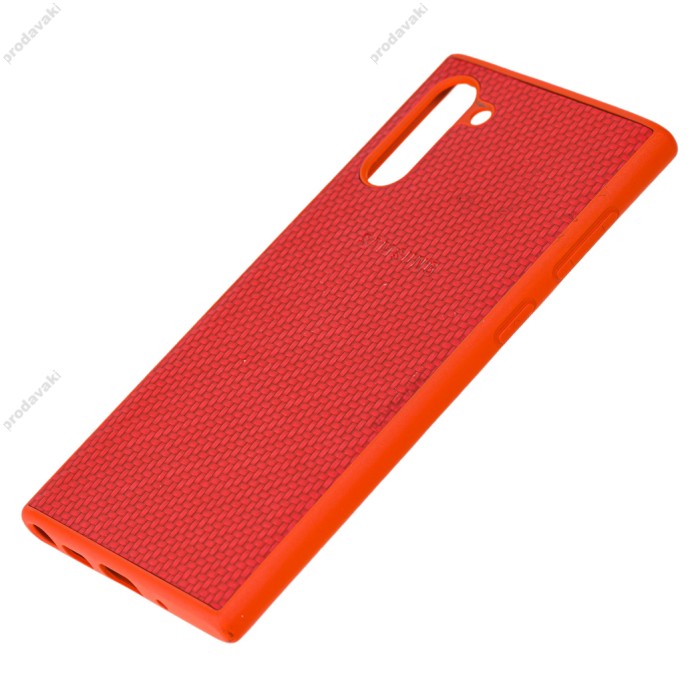 Чохол Samsung Galaxy Note 10 (N970) Carbon New червоний