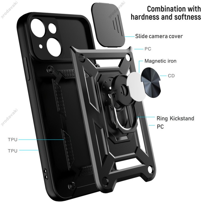 Чохол Samsung Galaxy A14 Serge Ring Armor ударостійкий синій