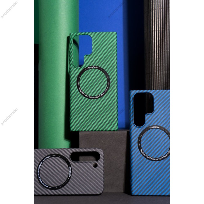 Чохол Samsung Galaxy S23 Wave Carbon MagSafe blue
