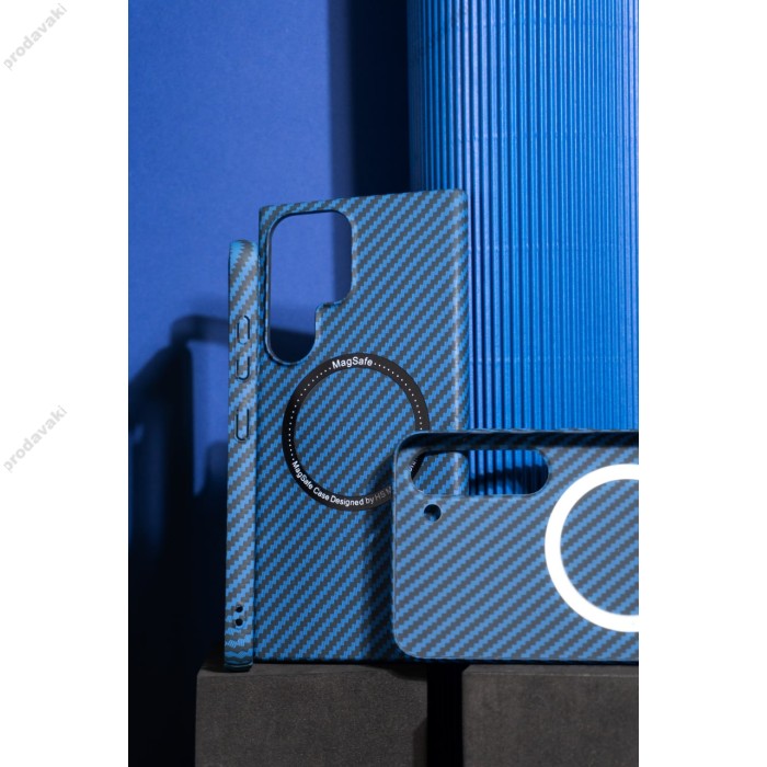 Чохол Samsung Galaxy S23 Wave Carbon MagSafe blue