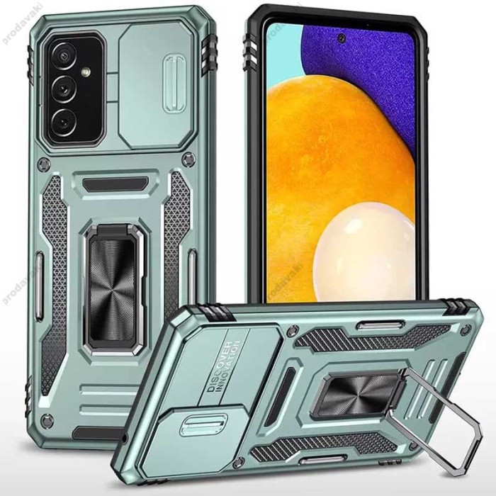 Чохол для Samsung Galaxy A14 Camshield Army Ring light green