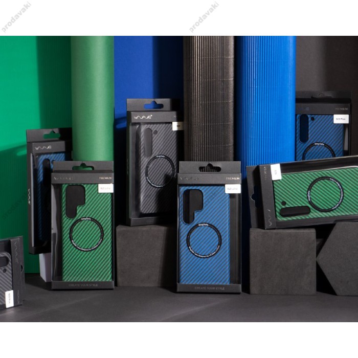Чохол Samsung Galaxy S23 Wave Carbon MagSafe blue