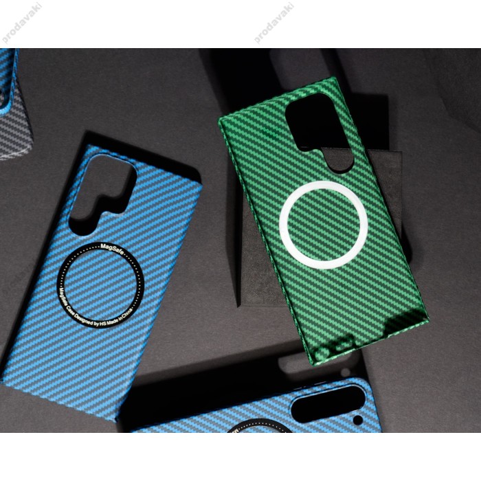 Чохол Samsung Galaxy S23 Wave Carbon MagSafe blue