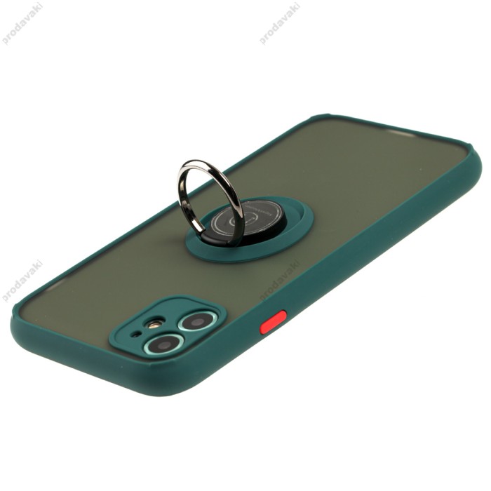 Чохол для iPhone 11 LikGus Edging Ring оливковий