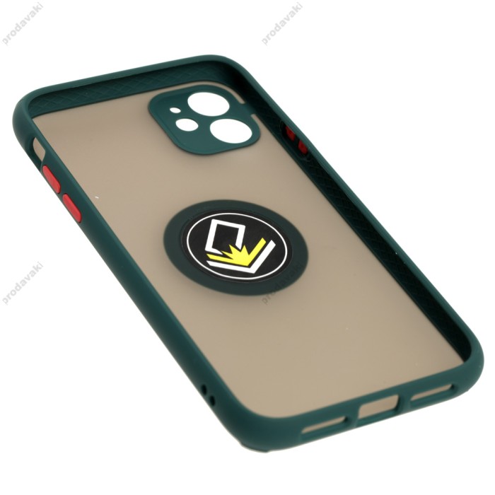 Чохол для iPhone 11 LikGus Edging Ring оливковий