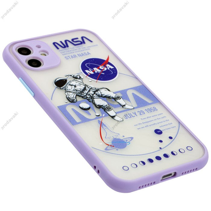Чохол для iPhone 11 Picture shadow matte space nasa / light purple