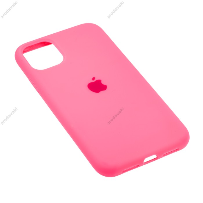 Чохол для iPhone 11 Silicone Full розовий / bright pink