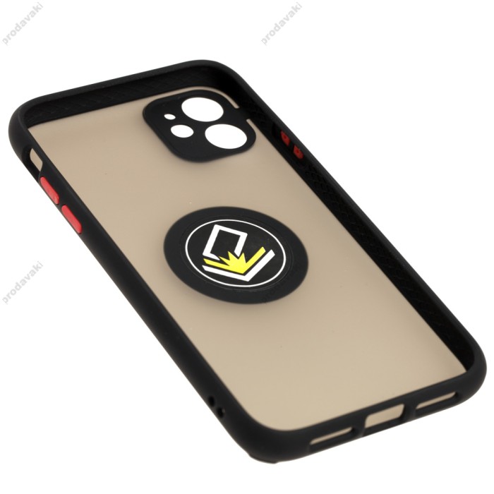 Чохол для iPhone 11 LikGus Edging Ring чорний/червоний