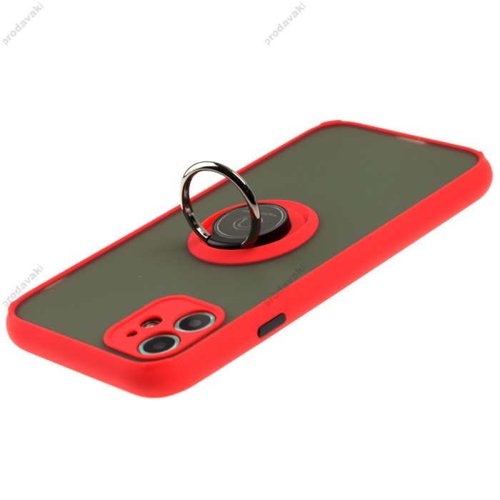 Чохол для iPhone 11 LikGus Edging Ring червоний