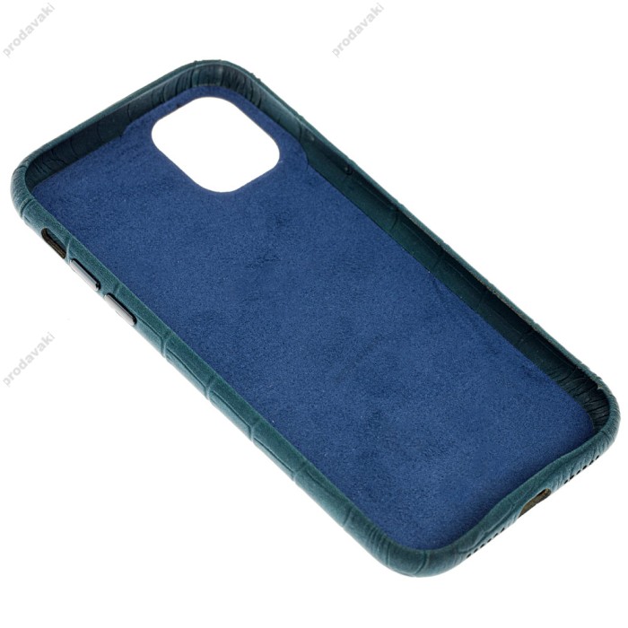 Чохол для iPhone 11 Leather croco full green