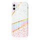 Чохол для iPhone 11 Design Mramor Benzo біло-рожевий