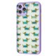 Чохол для iPhone 11 Pro Wave Cartoon dachshund / light purple