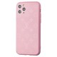Чохол для iPhone 11 Pro glass LV рожевий