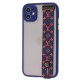 Чохол для iPhone 11 WristBand LV синій/червоний