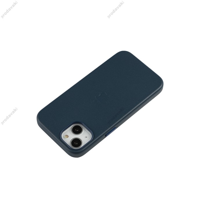 Чохол для iPhone 13 Leather classic Full MagSafe indigo blue