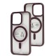 Чохол для iPhone 13 Pro Metal Bezel MagSafe бордовий