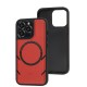 Чохол для iPhone 13 Pro MagSafe eco-leather + MagSafe popSocket red