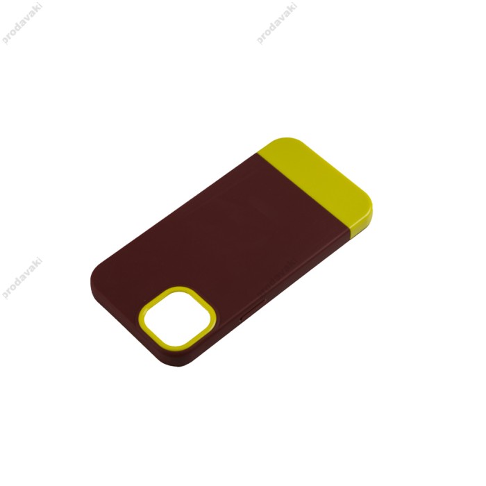 Чохол для iPhone 13 Bichromatic brown burgundy / yellow