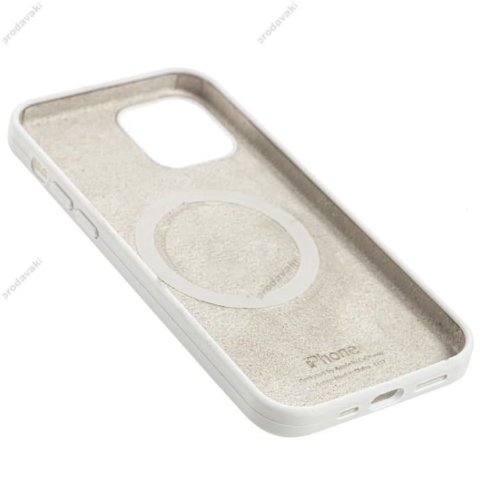 Чохол для iPhone 12 / 12 Pro MagSafe Silicone Full Size white